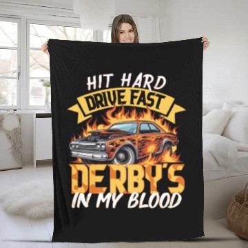 Discover Demo Derby Demolition Derby Demolition Derby Lover Fleece Blankets