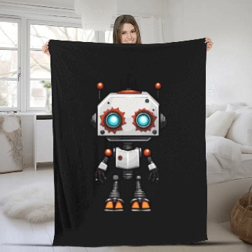 Discover Robot / Machine / AI / Innovation / Computer Fleece Blankets