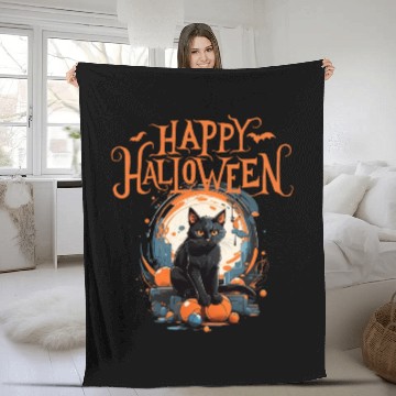 Discover Midnight Whiskers! Fleece Blankets