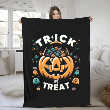 Discover Halloween Trick Or Treat Bag | Happy Halloween Day Fleece Blankets