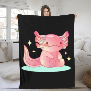 Discover Axolotl Relax Design for Axolotl Lovers Fleece Blankets