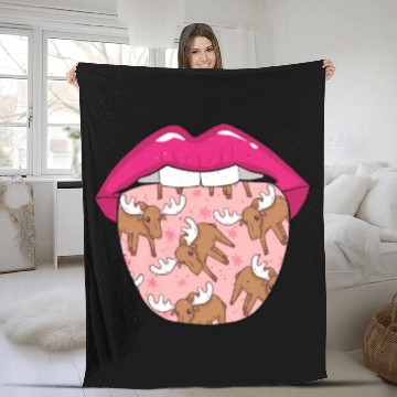Discover Moose Elk Tongue Fleece Blankets