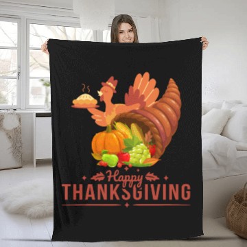 Discover Happy Thanksgiving Fleece Blankets