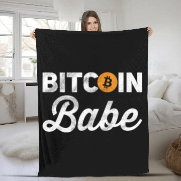 Discover Bitcoin Babe Fleece Blankets