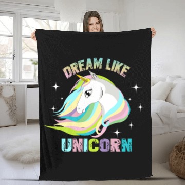 Discover DREAM LIKE UNICORN Fleece Blankets