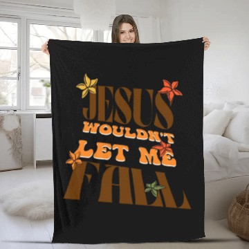 Discover Jesus would not let me fall | Retro Christian Fleece Blankets
