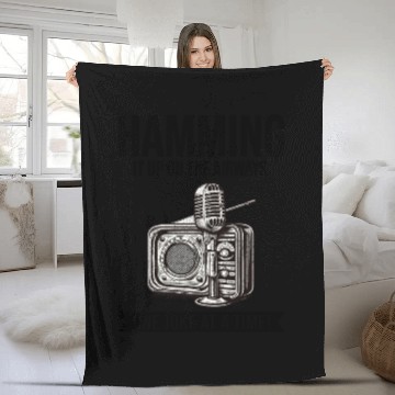 Discover Amateur Vintage Radio Ham Operator Microphone Fleece Blankets