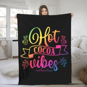 Discover Chocolate Lover Hot Cocoa Vibes Fleece Blankets