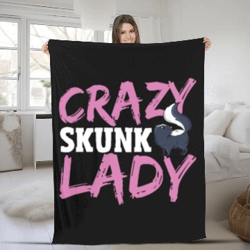 Discover Crazy Skunk Lady Skunk Whisperer Skunk Lover Fleece Blankets