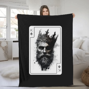 Discover King Gothic Poker Card Game Horror Creepy Fleece Blankets