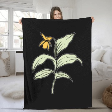 Discover Yellow Orchid Plants Lover Gift Fleece Blankets