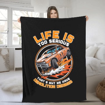 Discover Demo Derby Demolition Derby Demolition Derby Lover Fleece Blankets
