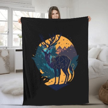 Discover Deer Adventures Fleece Blankets