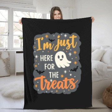 Discover Halloween ghost Sticker Fleece Blankets