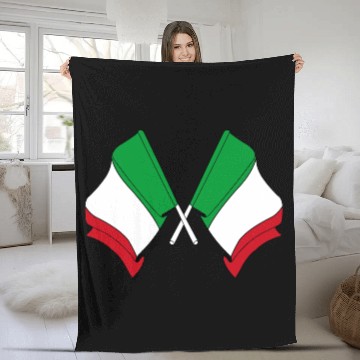 Discover Flags of Italy crossed Fleece Blankets