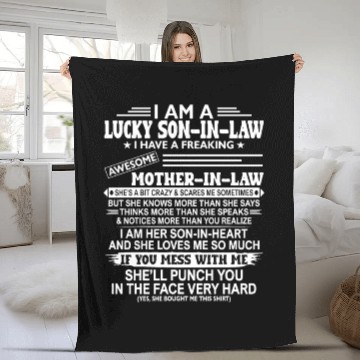Discover YES I AM LUCKY SON IN LAW Fleece Blankets