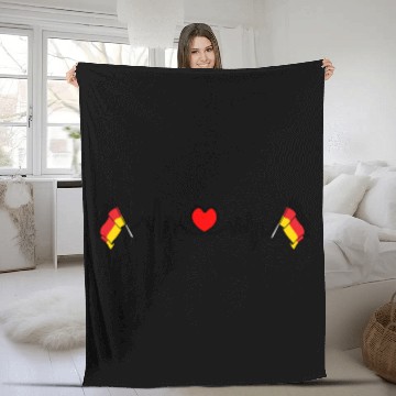 Discover Flag germany cardio heart rate Fleece Blankets