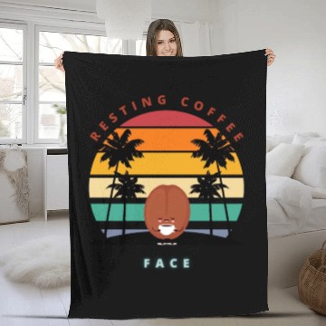 Discover "Resting Coffee Face" Funny Caffeine Lover Fleece Blankets