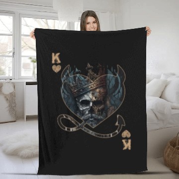 Discover Heart King Playing Card Halloween Gothic Fan Fleece Blankets