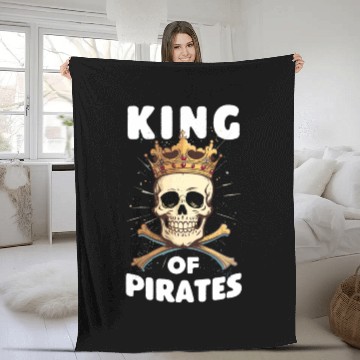 Discover King of Pirates Design - Pirate Captain Adventure Fleece Blankets
