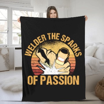 Discover Welder Sparks Passion Retro Metal Processing Fleece Blankets