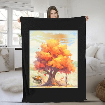 Discover "Autumn Feels - Nature's Embrace" Fleece Blankets