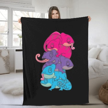 Discover Androgynous Flag Pride Lgbtq Cute Chameleon Fleece Blankets
