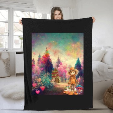 Discover "Enchanted Dreams - Psychedelic Autumn Forest" Fleece Blankets