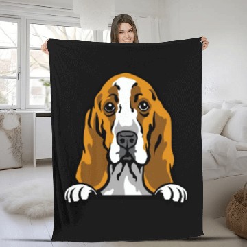 Discover Basset Hound Serenity: A Gentle Companion Fleece Blankets