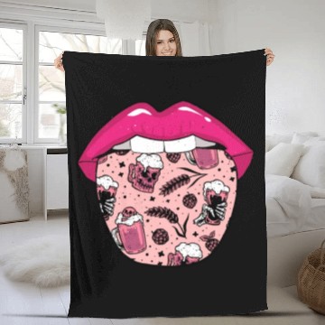 Discover Alcohol Drinking Drinker Tongue Fleece Blankets