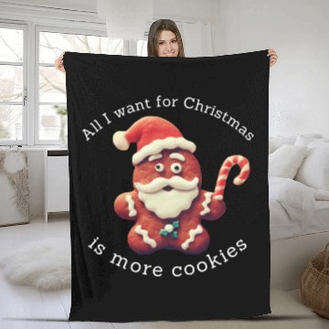 Discover Funny Christmas Cookie Fleece Blankets