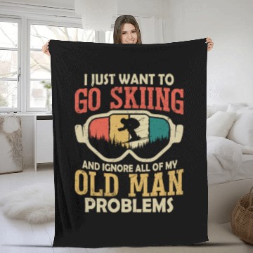 Discover I Just Want To Go Skiing Wintersport Ski Fleece Blankets