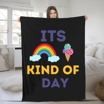 Discover its rainbow and ice cream kind of day Fleece Blankets