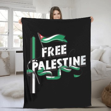 Discover I Love Free Palestine Flag Save Gaza Fleece Blankets
