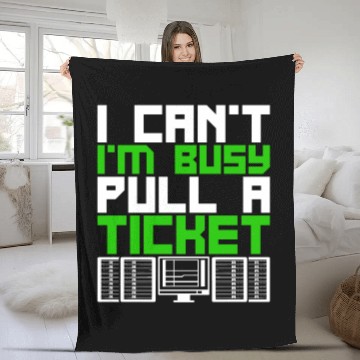 Discover Network Admin Programmer Pull A Ticket Fleece Blankets