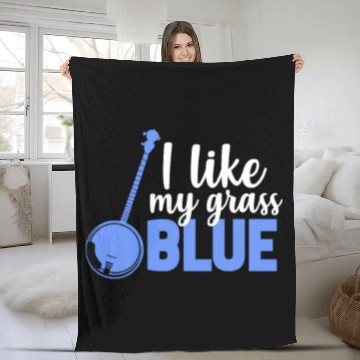 Discover I Like My Grass Blue, Banjo Fleece Blankets