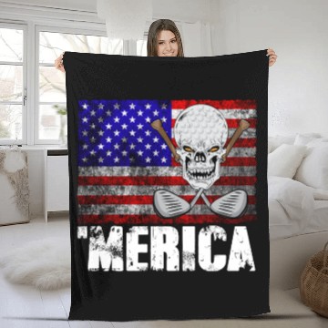 Discover Merica Golf Fleece Blankets