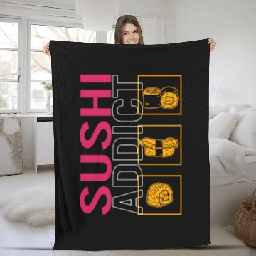 Discover Sushi Fleece Blankets, Sushi Addict Cute Sushi's Design Fleece Blankets