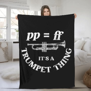 Discover Funny Trumpet Player Marching Band Music Teacher Fleece Blankets