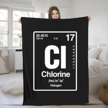 Discover Chlorine Cl Periodic Table Fleece Blankets