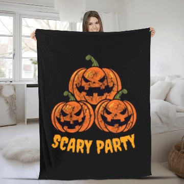 Discover Halloween pumpkin Fleece Blankets