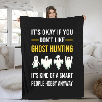 Discover Smart People Ghost Hunting Hunter Paranormal Fleece Blankets