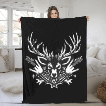 Discover Punk Rock Reindeer Fleece Blankets