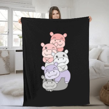 Discover Cupioromantic Flag Pride Lgbtq Cute Hippo Fleece Blankets