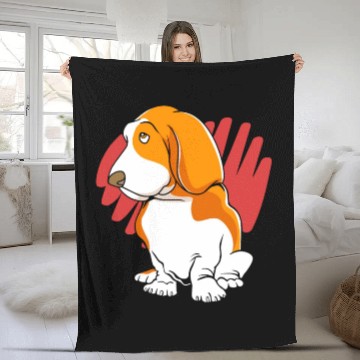 Discover Cute Puppy Pet Dog Lover Basset Hound Fleece Blankets