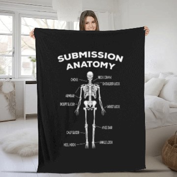 Discover Funny Jiu Jitsu Submissions Anatomy Skeleton MMA Fleece Blankets
