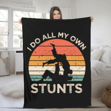 Discover Funny Jiu Jitsu I Do All My Own Stunts BJJ Student Fleece Blankets
