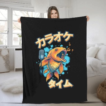 Discover Koi Fish Koi Carp Japanese Koi Garden-Pond funny Fleece Blankets