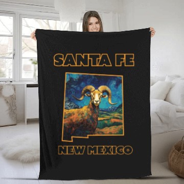 Discover New Mexico - Big Horn Sheep Fleece Blankets