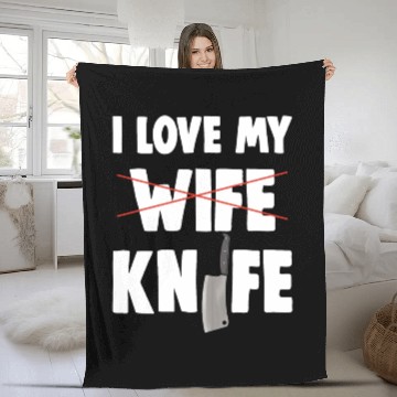 Discover I Love My Wife Knife Fleece Blankets